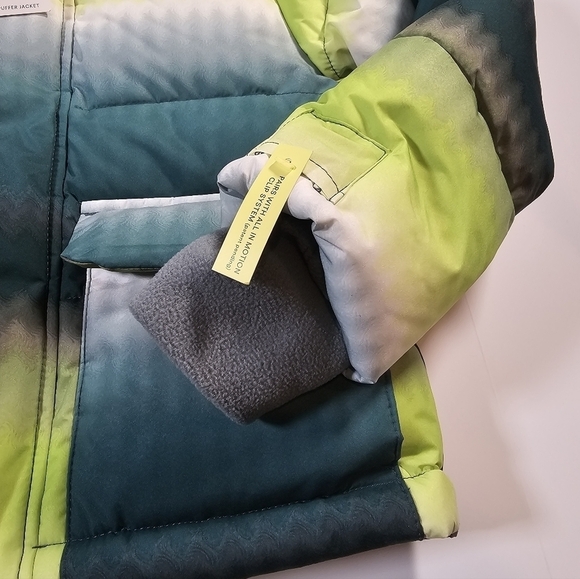 All In Motion Boys' Puffer Jacket With Hood & Cuffed Mittens Green - Picture 8 of 11